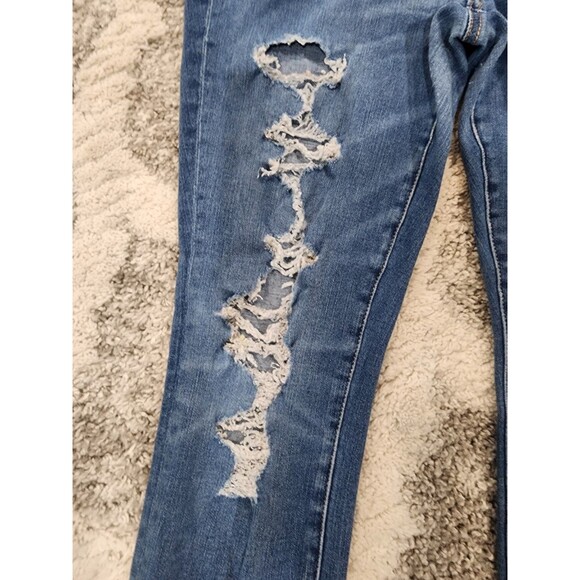 American Eagle Size 10 Med Wash Distressed Super Hi-Rise Jegging Dream Jeans - Picture 3 of 12
